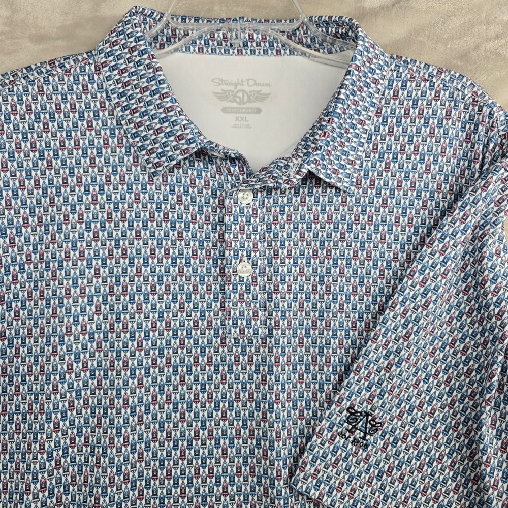 Austin country club Straight‎ Down Mens XXL Performance Golf Polo Shirt Boat